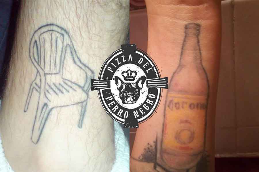 Pizzas Del Perro Negro premió a los 3 tatuajes más feos con comida gratis de por vida