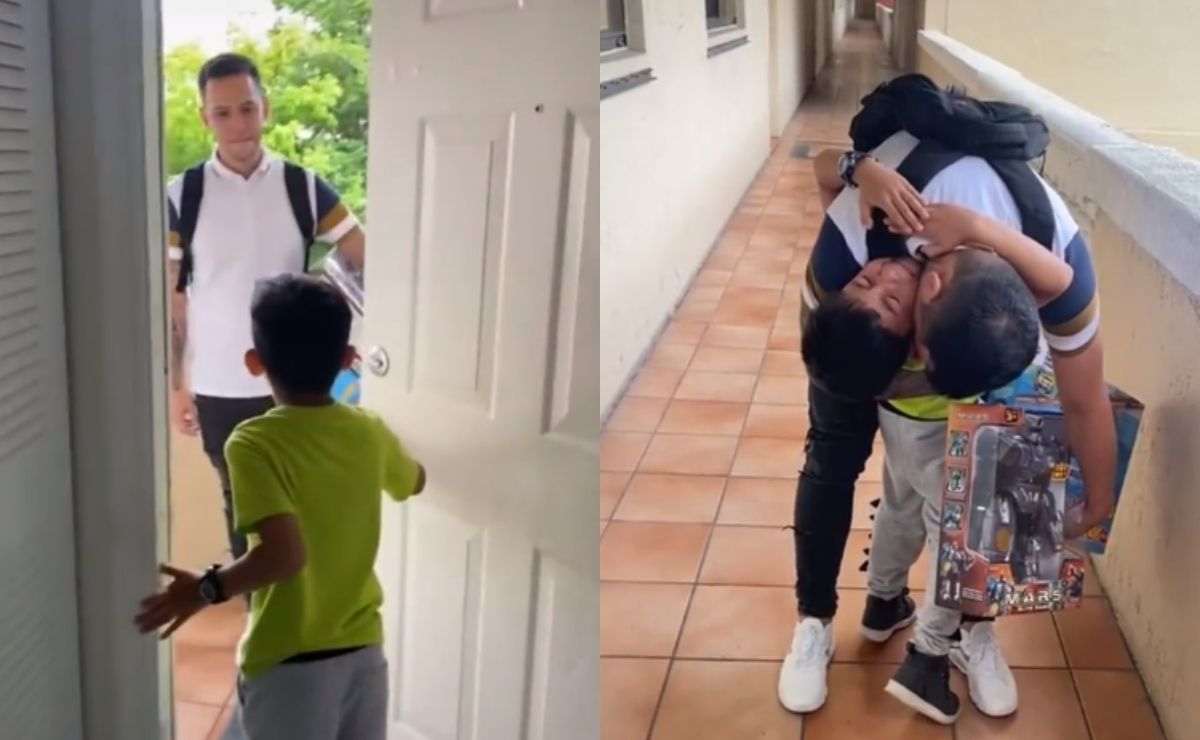 Niño se reencuentra con su papá luego de 2 años de no verlo