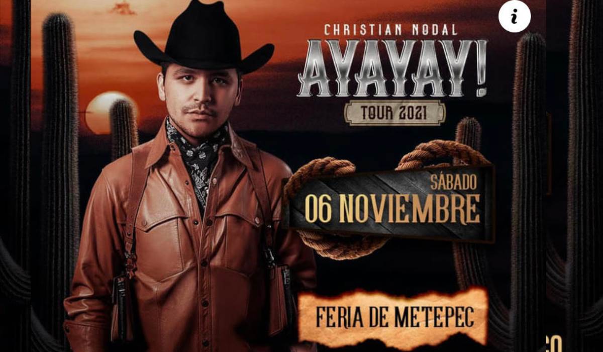 Fecha y precios para ver a Christian Nodal en Metepec 2021