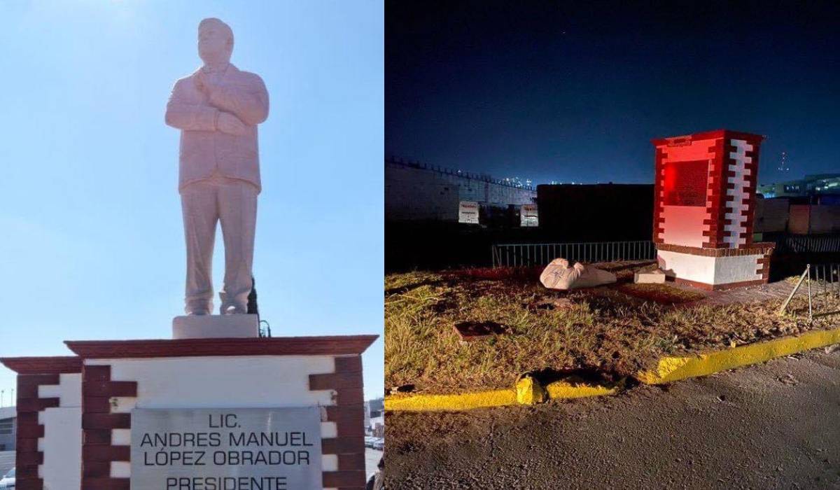 ¿Te lo perdiste?, estatua de AMLO no duro ni 3 dí­as en Atlacomulco
