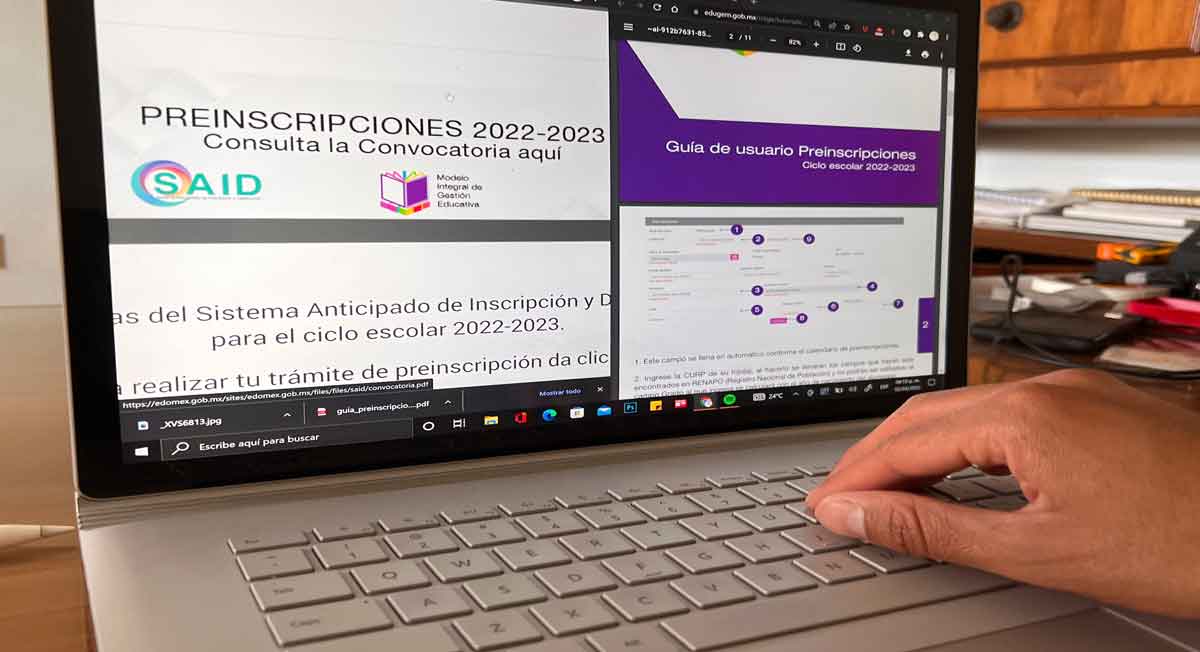 Guí­a PDF para hacer preinscripciones de educación básica en SAID Edomex 2022