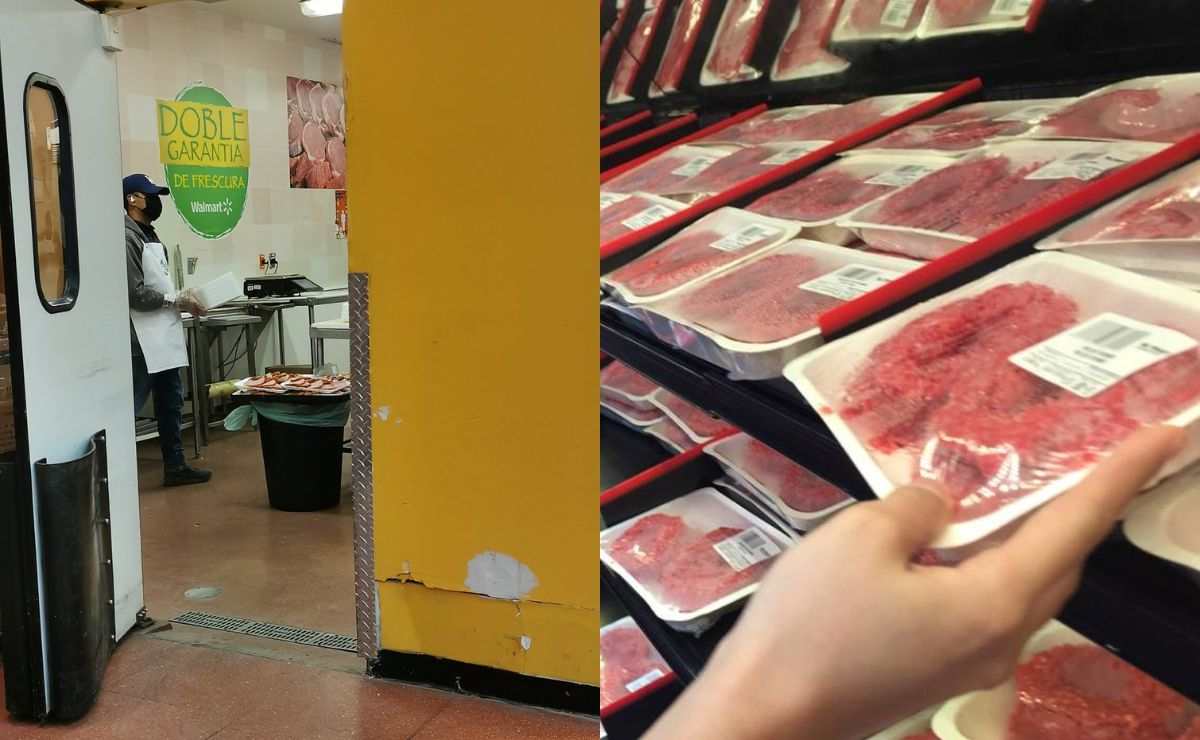 ¿Tienda Walmart usa botes de basura como mesas de comida?