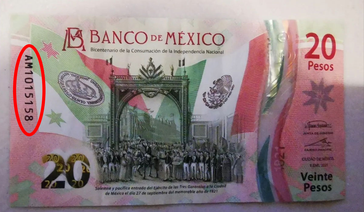 El billete de $20 con el nombre de AMLO se oferta en $50 mil pesos