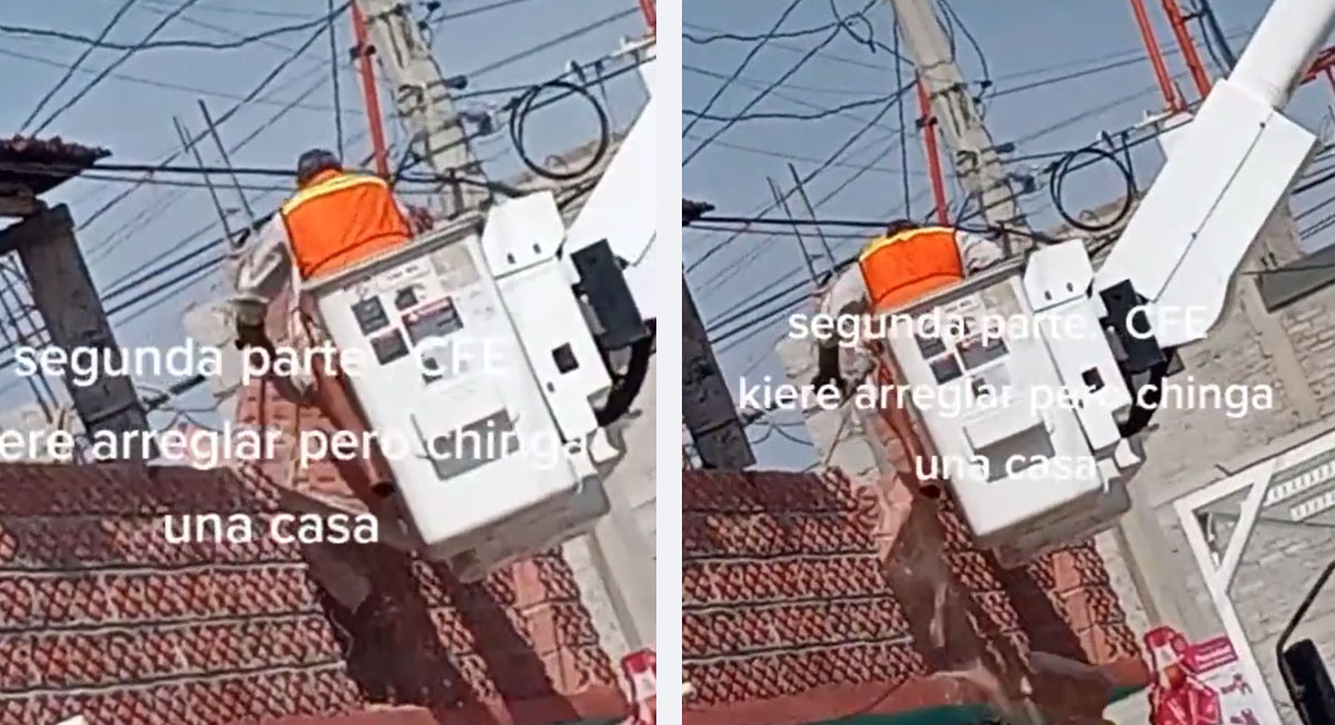 Empleado CFE tira barda de una casa del Edomex y se vuelve viral