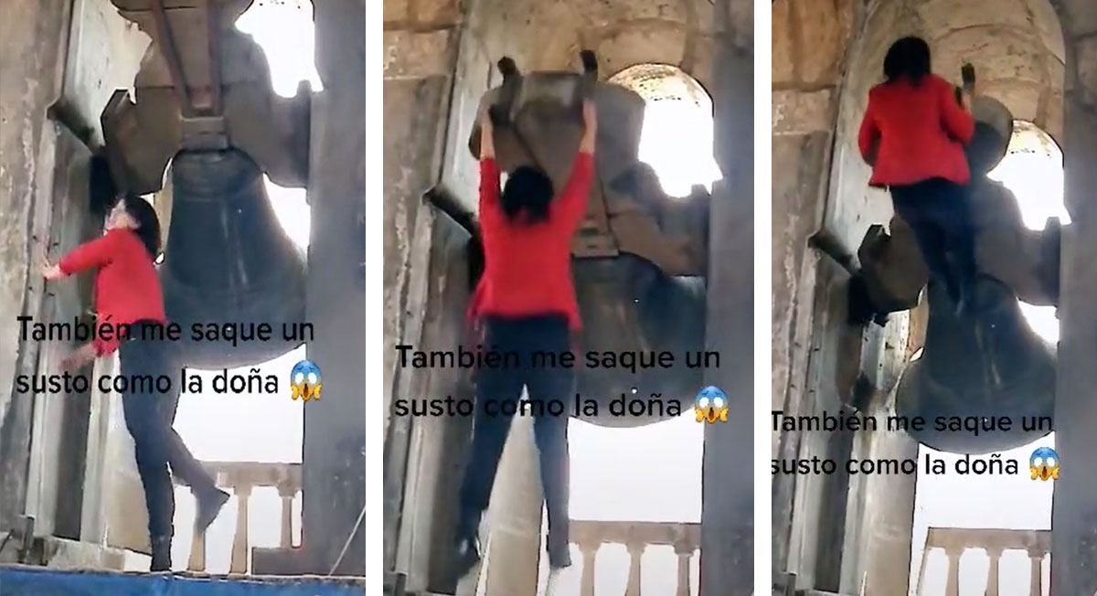 ¿Quasimoda de la Catedral de CDMX eres tú? Intenta detener inmensa campana, final es brutalmente aterrador