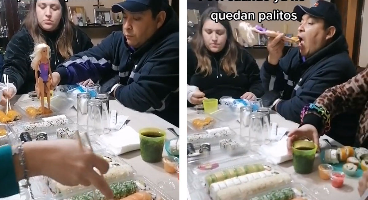 Video viral de la semana: Señor toma una Barbie y la utiliza para comer sushi