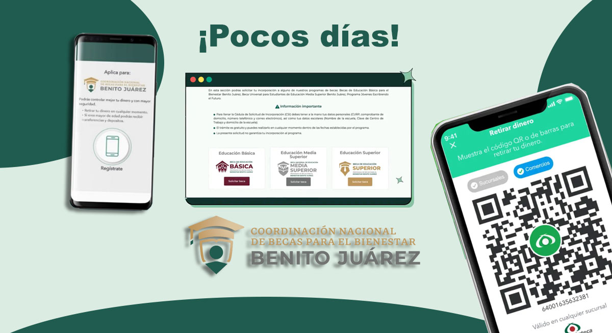 Lí­mite para registrar Cédula de Solicitud de Incorporación en Lí­nea de las Becas Benito Juárez 2022 y recibir $9,800