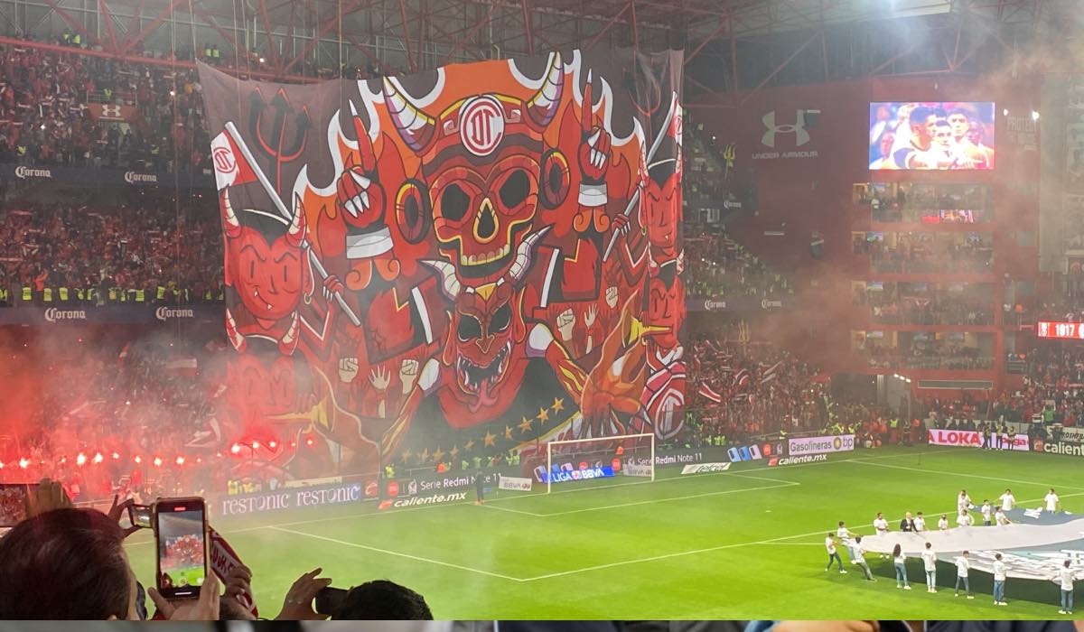 ¡Es bellí­simo!, checa el hermoso tifo de Toluca FC para esta noche en el Nemesio Diez