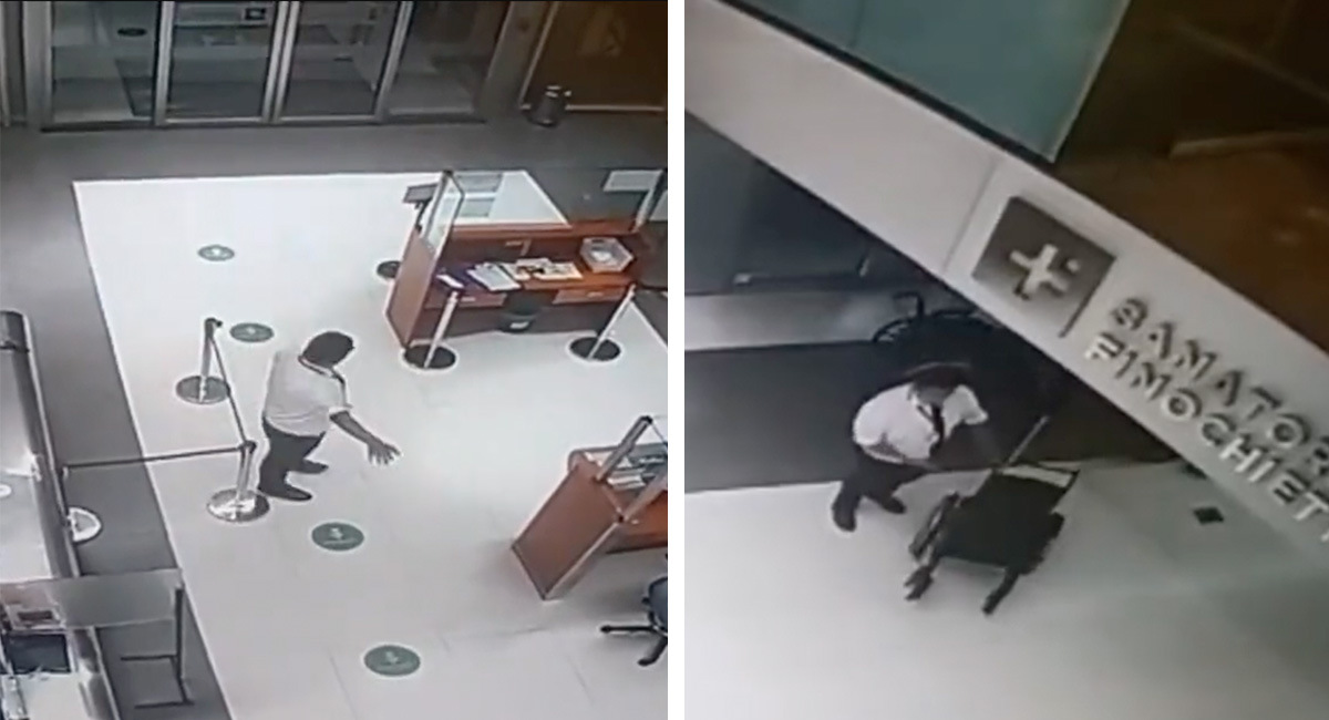 ¡Qué miedo! Guardia de seguridad atiende a fantasma