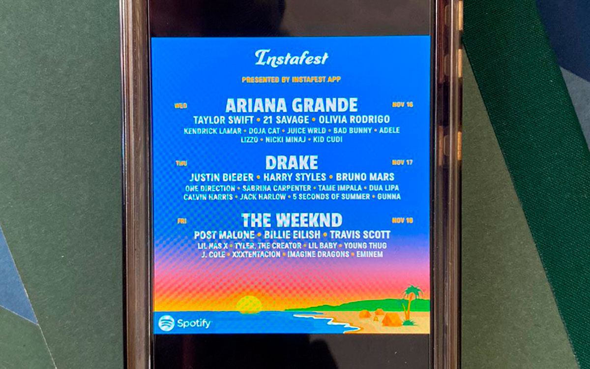 Así puedes crear y compartir como seria el cartel de tu festival ideal con Instafeste