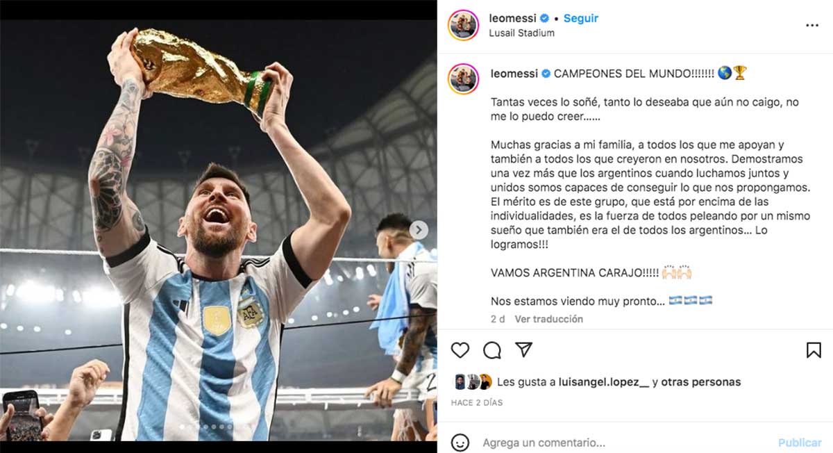 Messi destrona al huevo, como la foto con más likes en la historiae