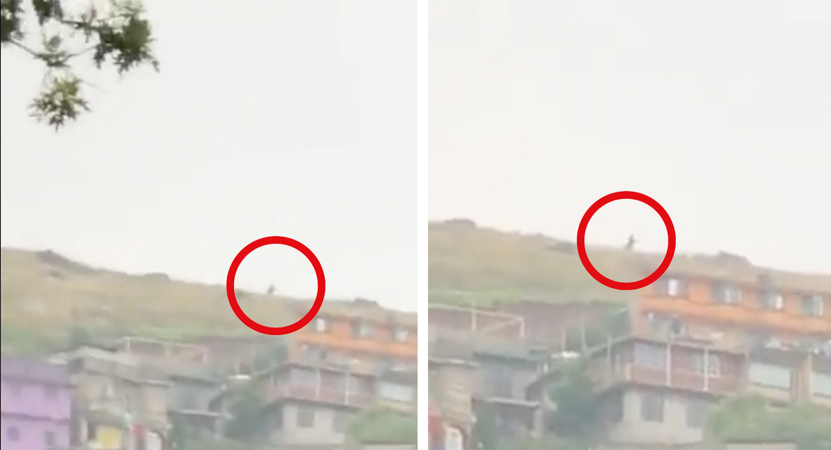 ¡Mí­nimo graben bien! Captan supuesto gigante caminando en Tlalnepantla