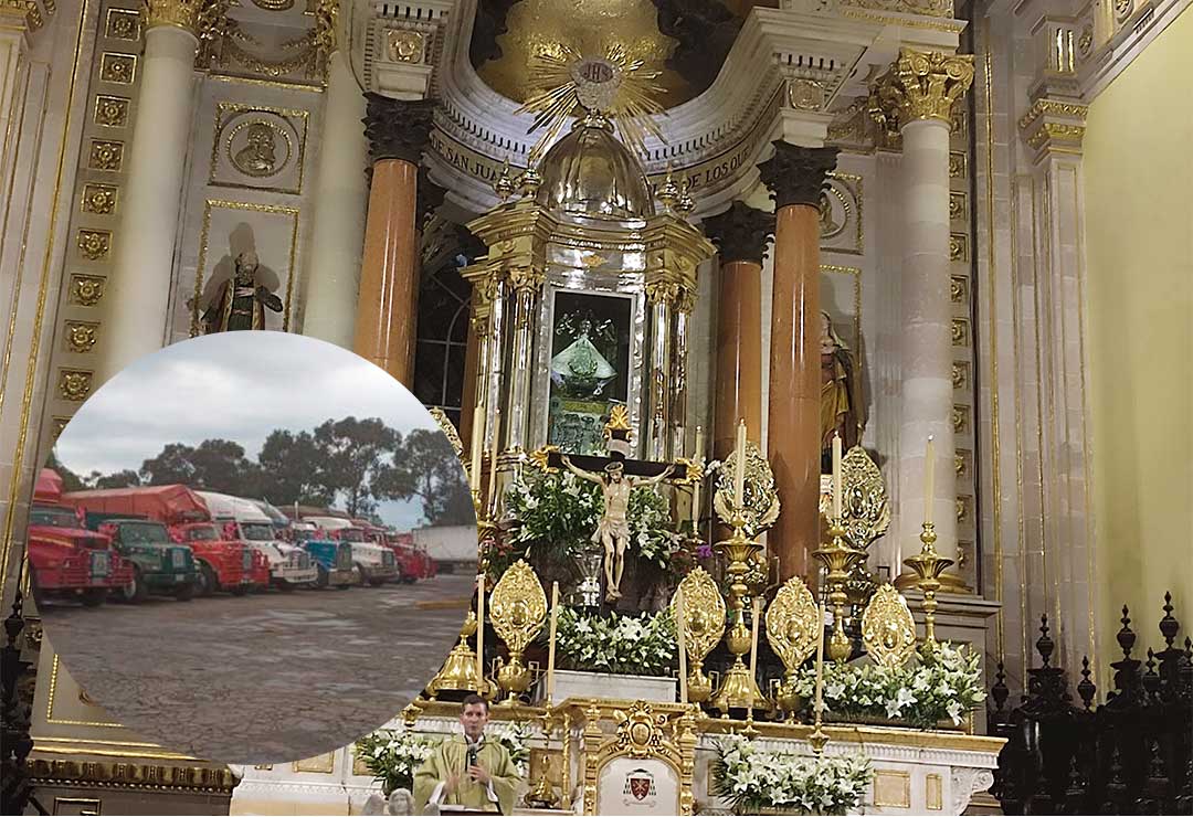 Camioneros salen de la Central de Abastos de Toluca rumbo a San Juan de los Lagos, Jalisco