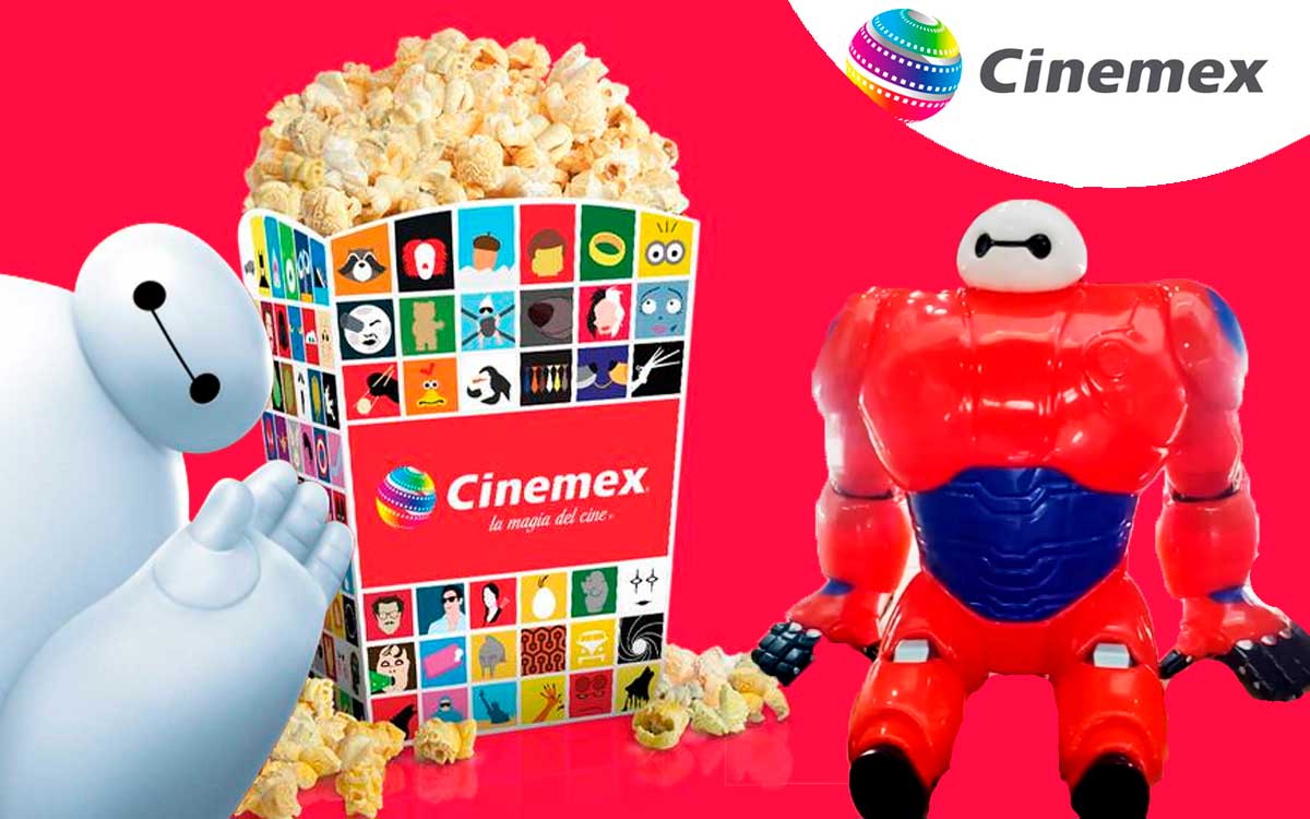 ¡Filtran palomera Baymax de Cinemex por los 100 años de Disney!