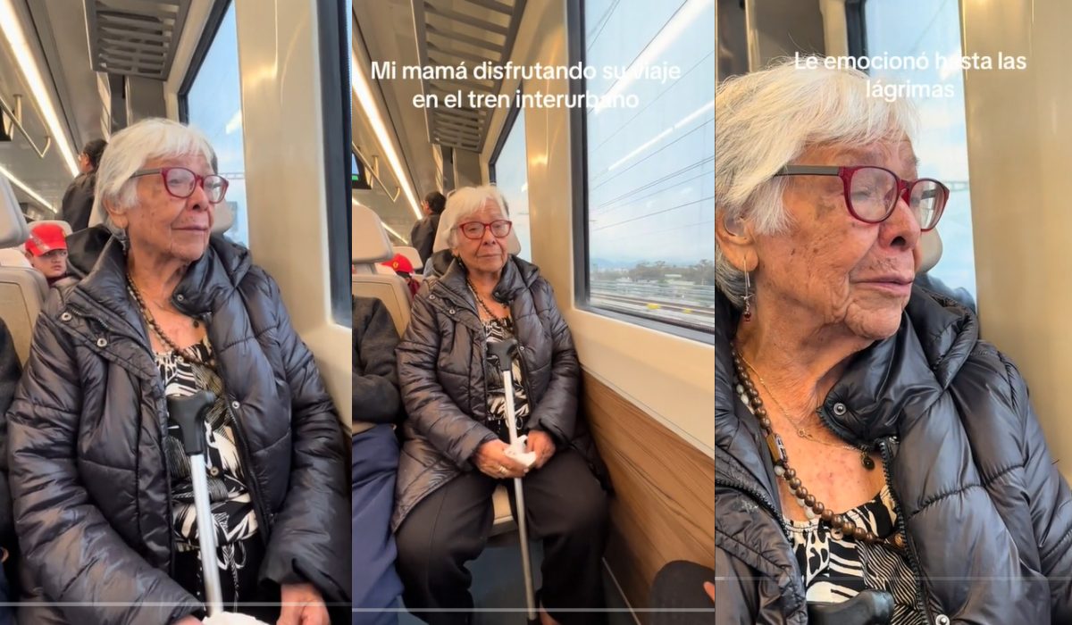 Abuelita llora al viajar por primera vez en el tren interurbano México-Toluca || VIDEO
