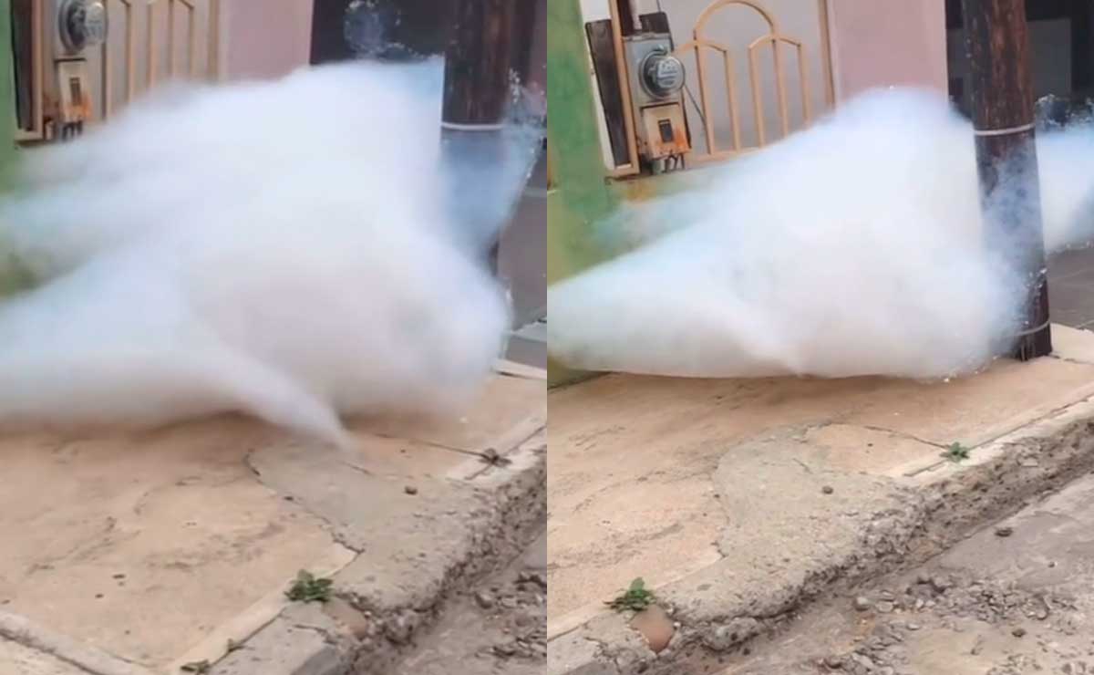 ¡El cielo se cae! Se hace viral una nube en plena calle