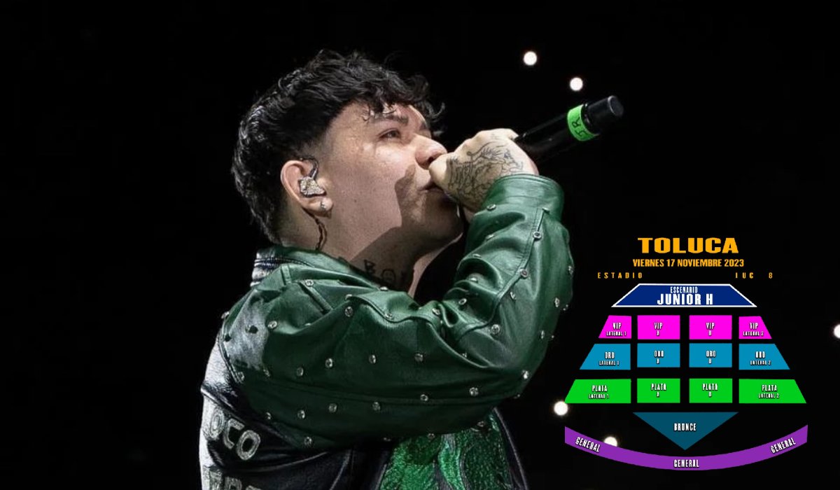 Mapa de localidades del concierto de Junior H en Toluca